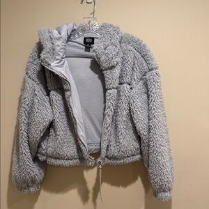 BDG Light Gray Fleece Jacket Urban Outfitters Small